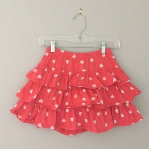 Girls Coral Heart Skort